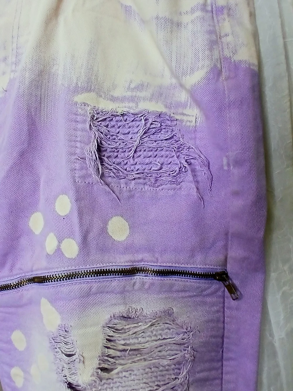 Legendary Whitetails Purple and White Dip-Dye Distressed Jean Shorts